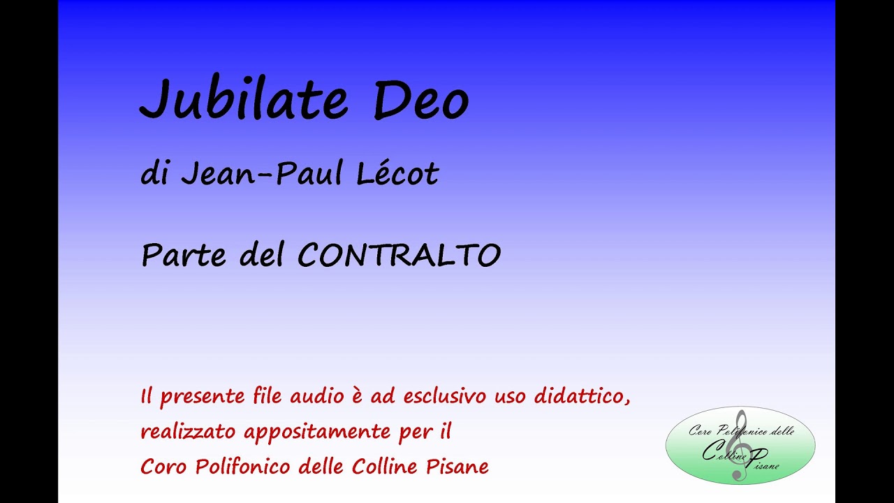Jubilate Deo (Jean-Paul Lécot) - CONTRALTO