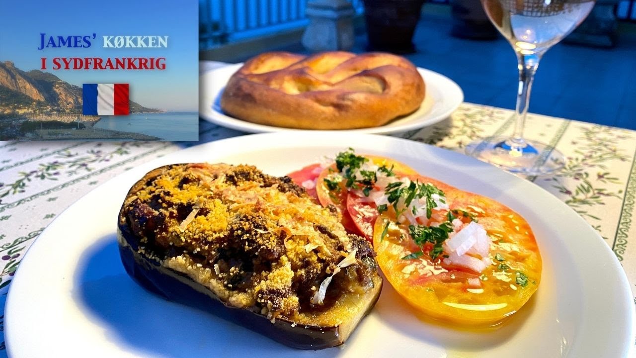 Farserede auberginer (Med oksekød)