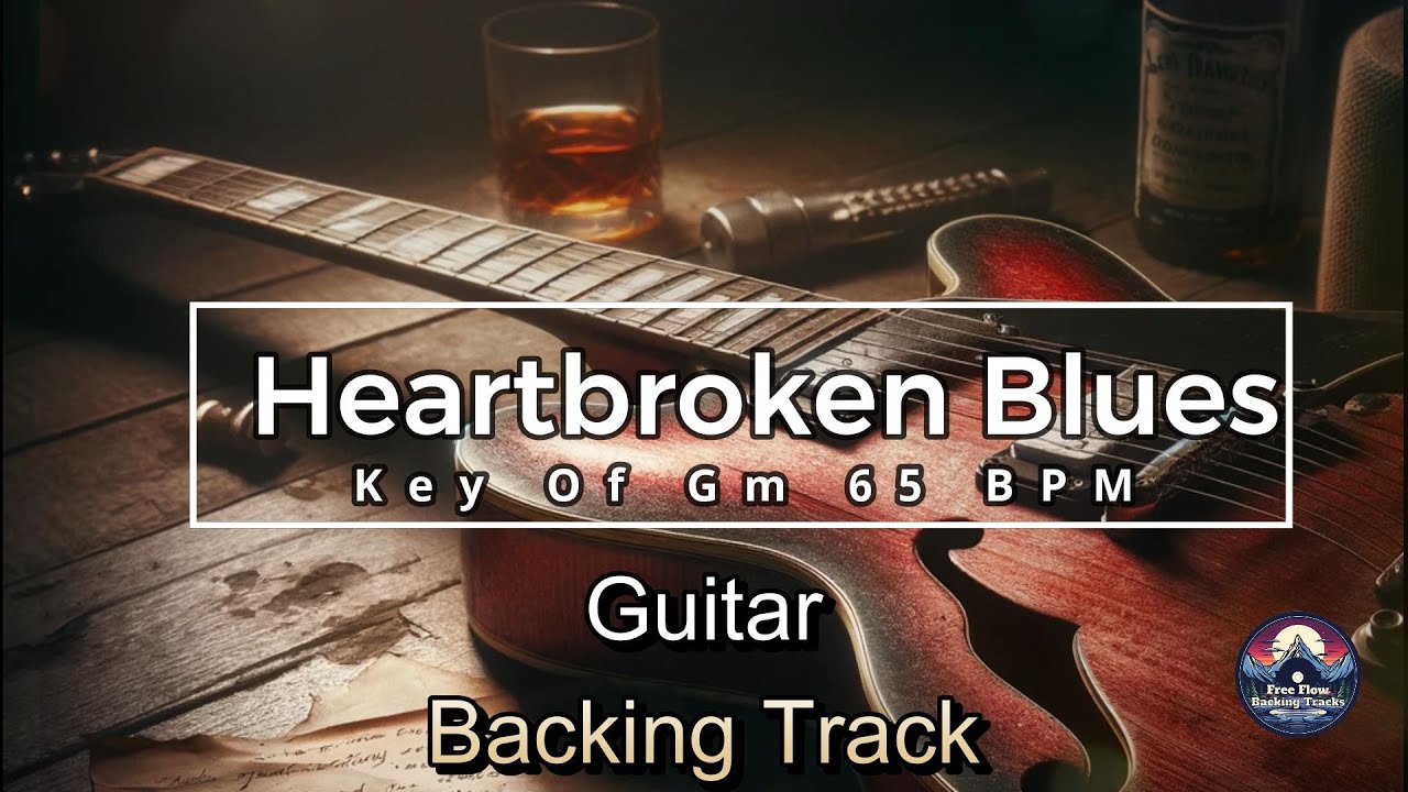 Heartbroken Blues Guitar Backing track Jam In Gm 65 BPM