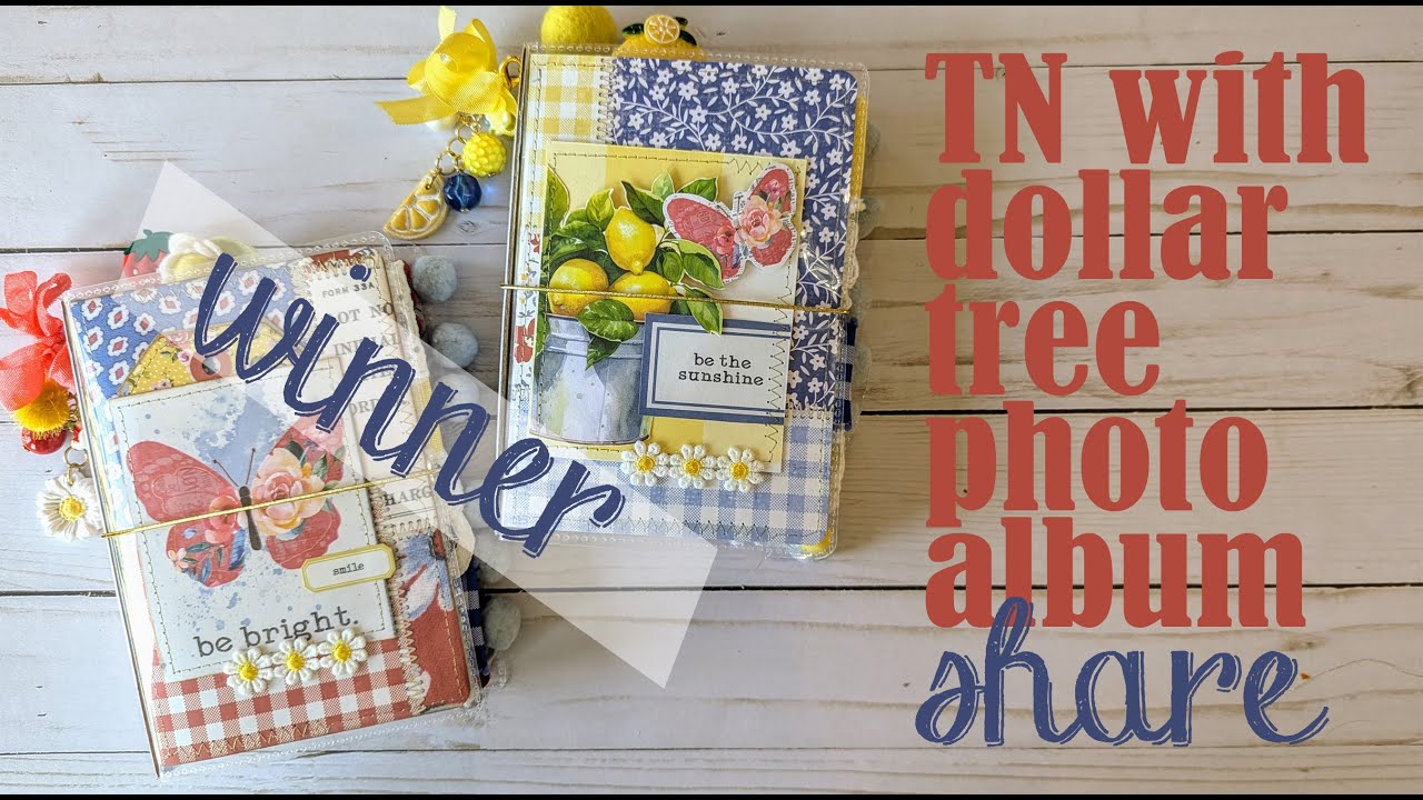 travel notebook w/dollar tree photo album/share/Winner announced