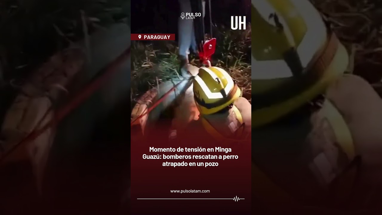 PARAGUAY - Momento de tensi&oacute;n en Minga Guaz&uacute;: bomberos rescatan a perro atrapado en pozo