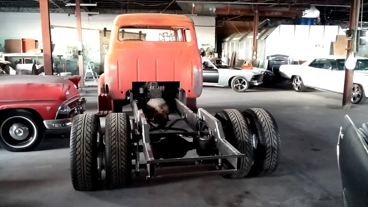 1954 Ford cab over 4 door dually. Suicide doors air ride, custom chassis, cummins 5.9L twin tubo