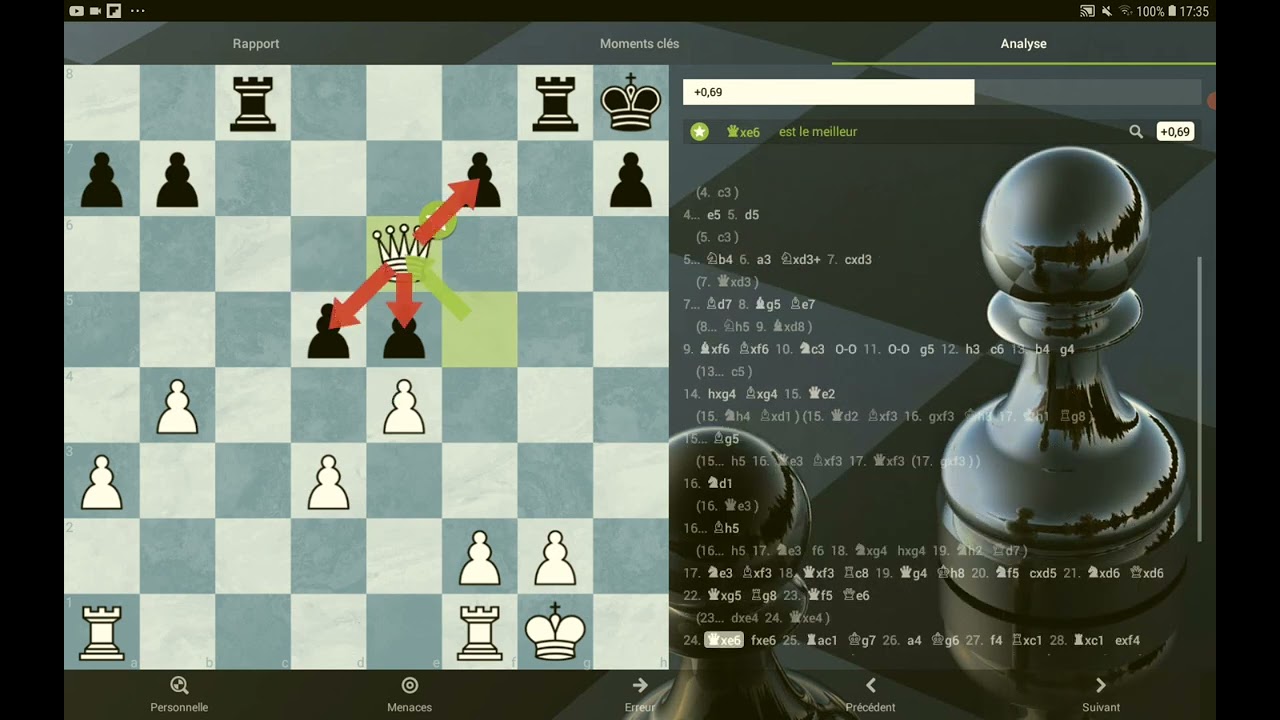 Contre Andréa, I.A 1800 ELO, avec les blancs.