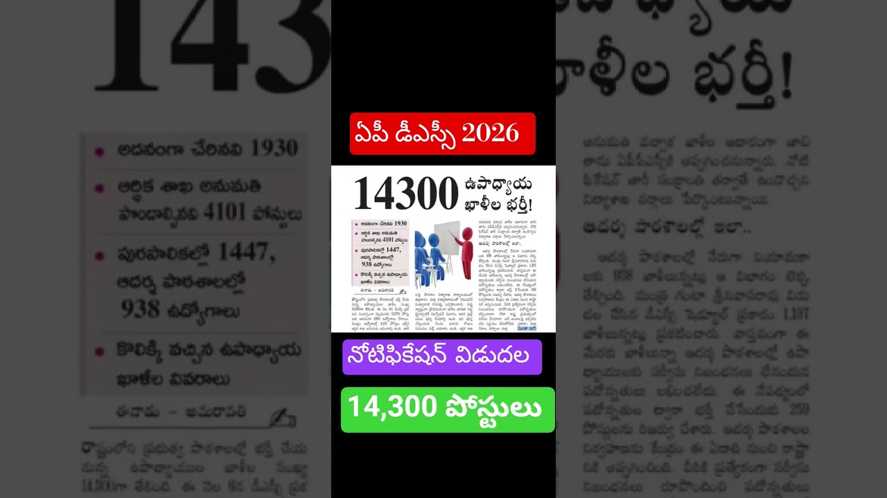 AP DSC LATEST UPDATES TODAY |APDSC NOTIFICATION 202|AP DSC LATESNEWS TODAY |AP MEGA DSC 2023