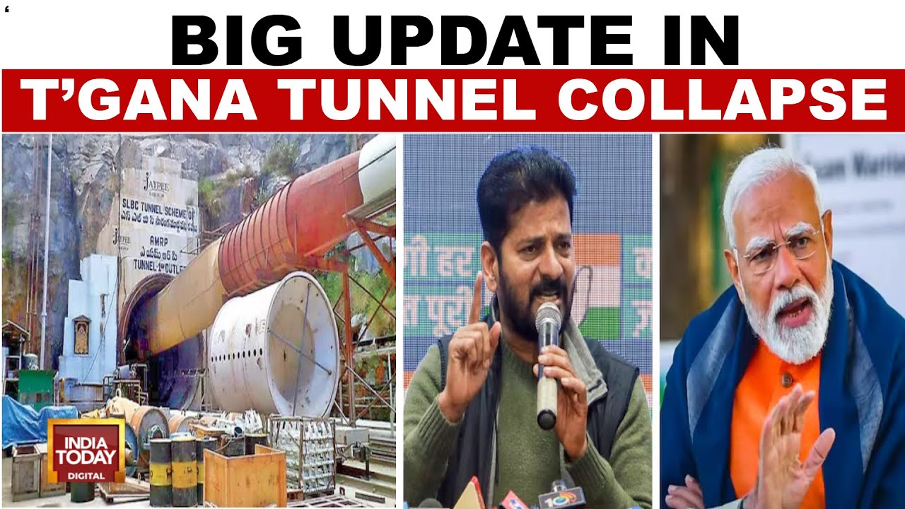 Telangana Tunnel Collapse:  SLBC Tunnel, 8 Workers Trapped, Rescue Operations Underway | India Today