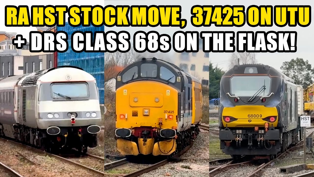 RA POWER CARS 43468 + 43480 with 43160, 43162 & MK3s + 37425! PLUS DRS 68009 & 68034 on the FLASK!