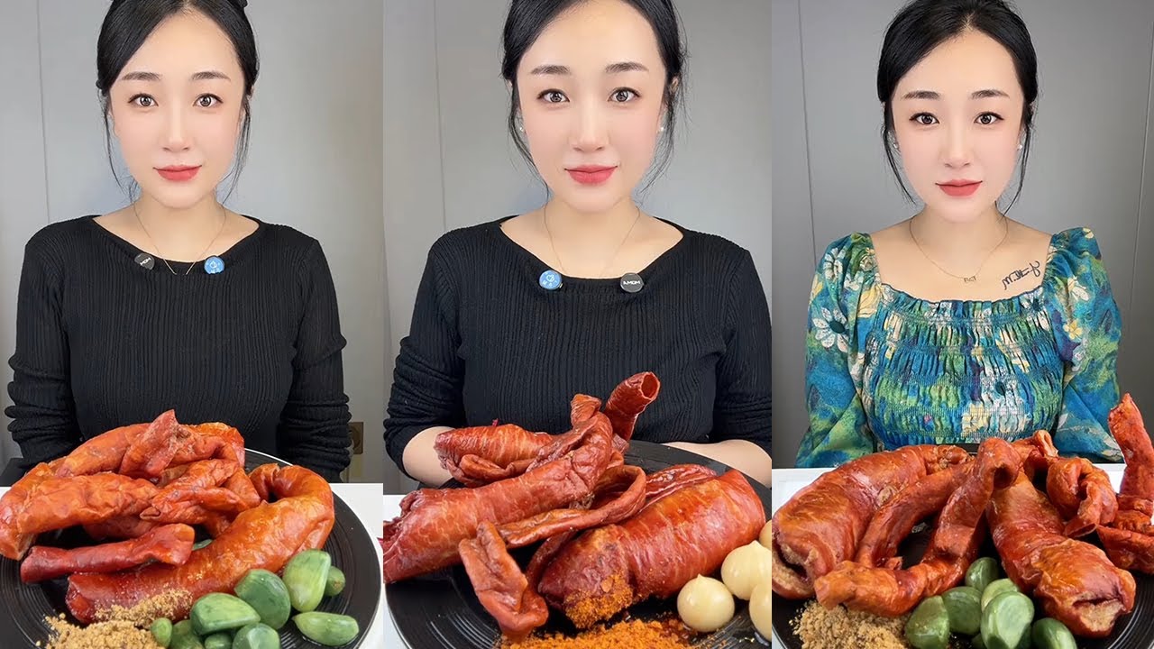 【Yummy】Grilled pork intestines🐖🧄#mukbang#asmr