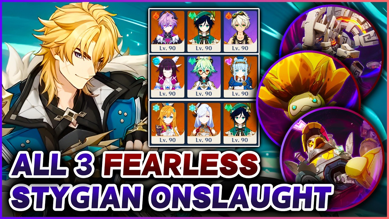 Varka Clears All Stygian Onslaught (Fearless) | Luna V Enemies Preview | Genshin Impact