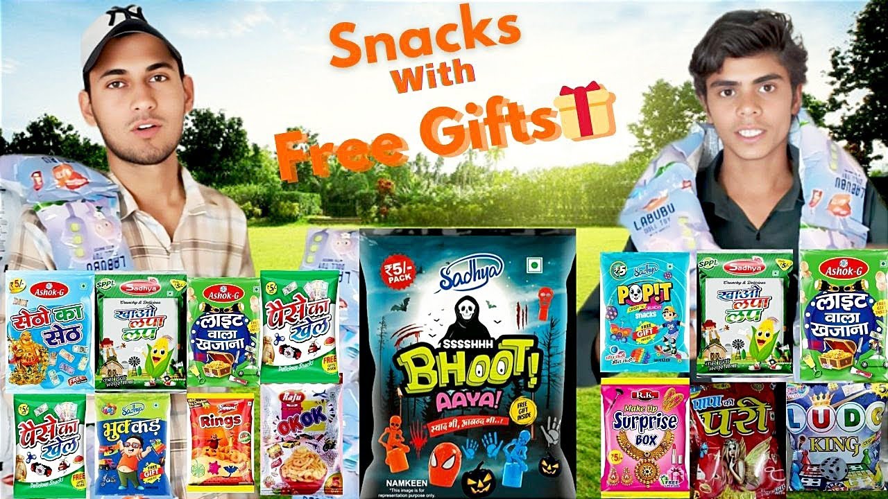 Snacks with free Gifts🎁|| unboxing || Funny Review😂🤩