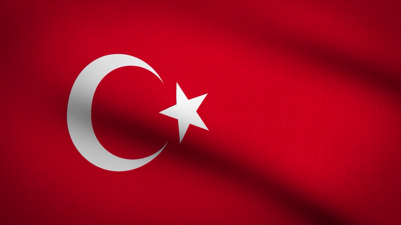 Turkey flag waving