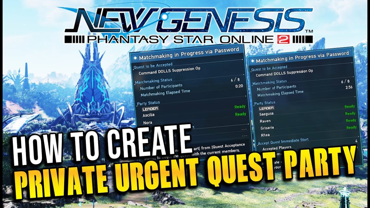 [PSO2 NGS] How to Create Private Urgent Quest Party or Private MPA