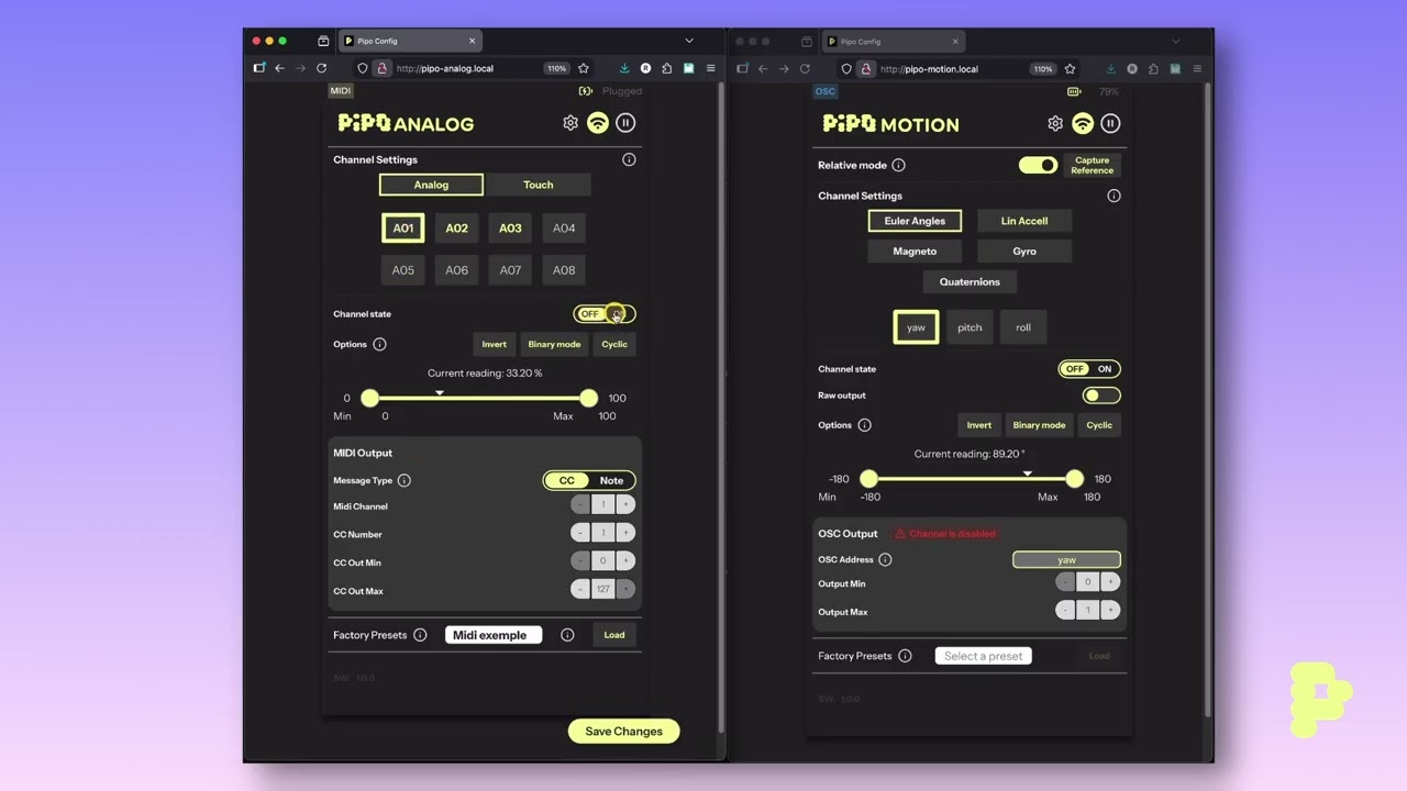 Tuto 03: Pipo module settings overview