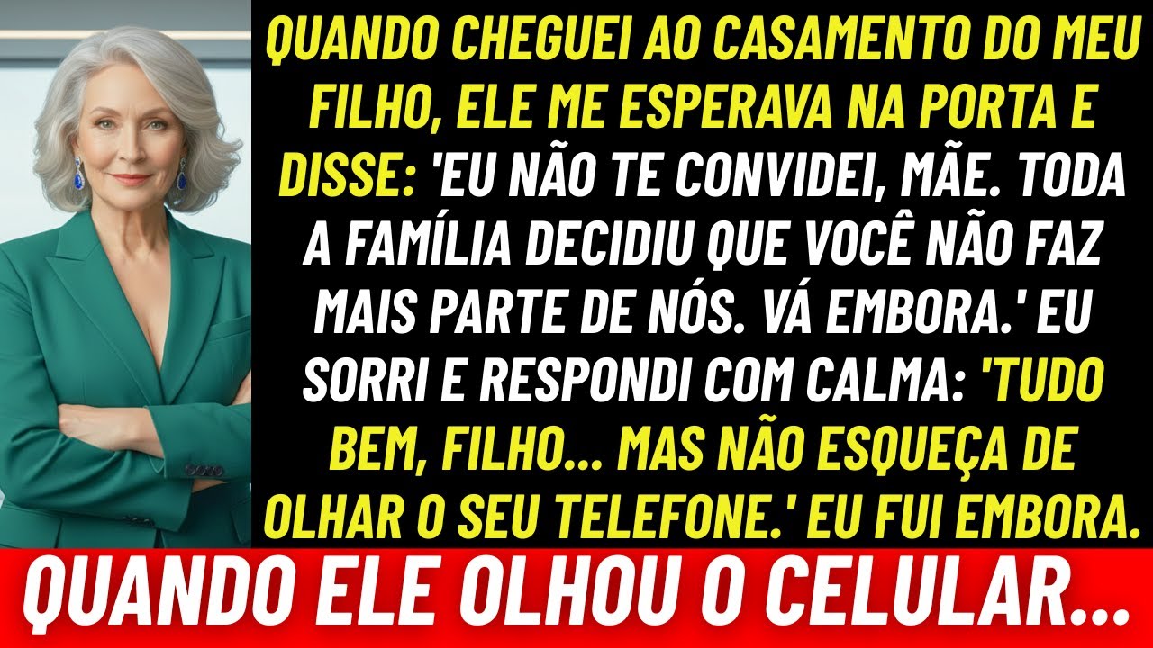 Meu filho me rejeitou no casamento dele… mas o celular revelou uma verdade devastadora.