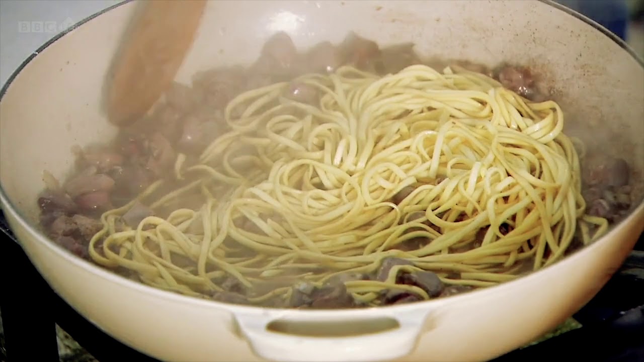 Two Greedy Italians - Pasta Ribbons with chicken liver sauce (HD)