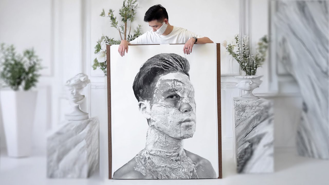 Pencil Drawing 2 Year Time Lapse - 'Plaster Obsession' by Richard Liu