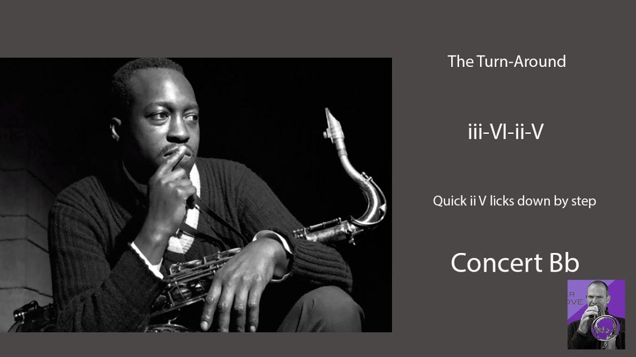 Lick #13 Jazz Bebop Turnaround in Bb . (iii VI ii V I ) call and response. Turn Around ii-V-I