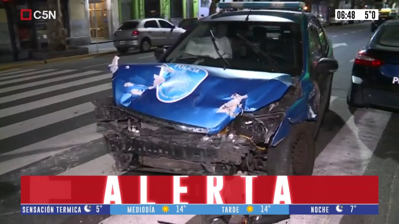 Almagro: choque entre un patrullero y un auto
