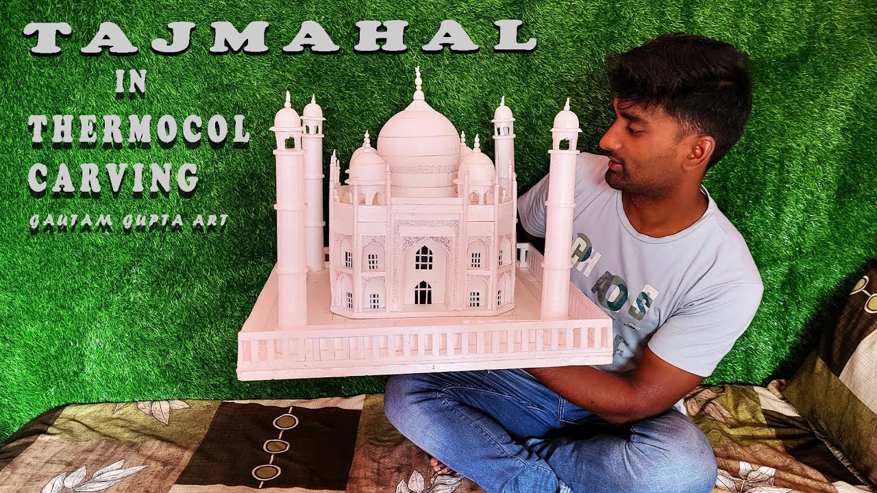 How to make tajmahal in 3D / DIY taj mahal crafts #Thermocol #crafts , Oder contact  :- 8409975067