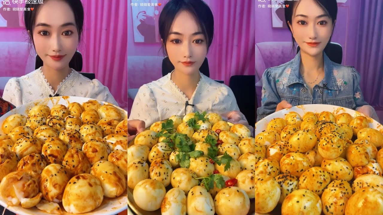 MUKBANG 먹방 EATING SPICY SOFT BOILED EGGS COLLECTION chewy sounds | ASMR | chinese foods 香辣软煮鸡蛋