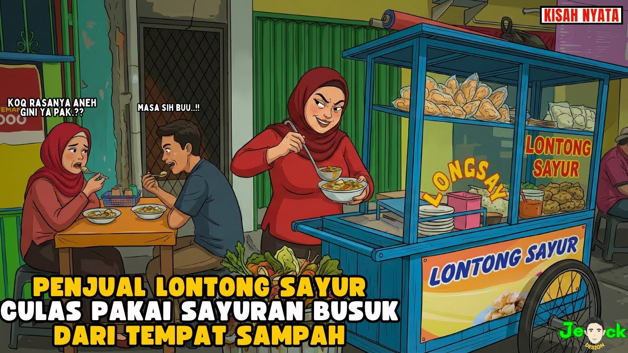 AZAB PENJUAL LONTONG SAYUR CULAS PAKAI SAYURAN BUSUK DARI TEMPAT SAMPAH || ANIMASI AZAB