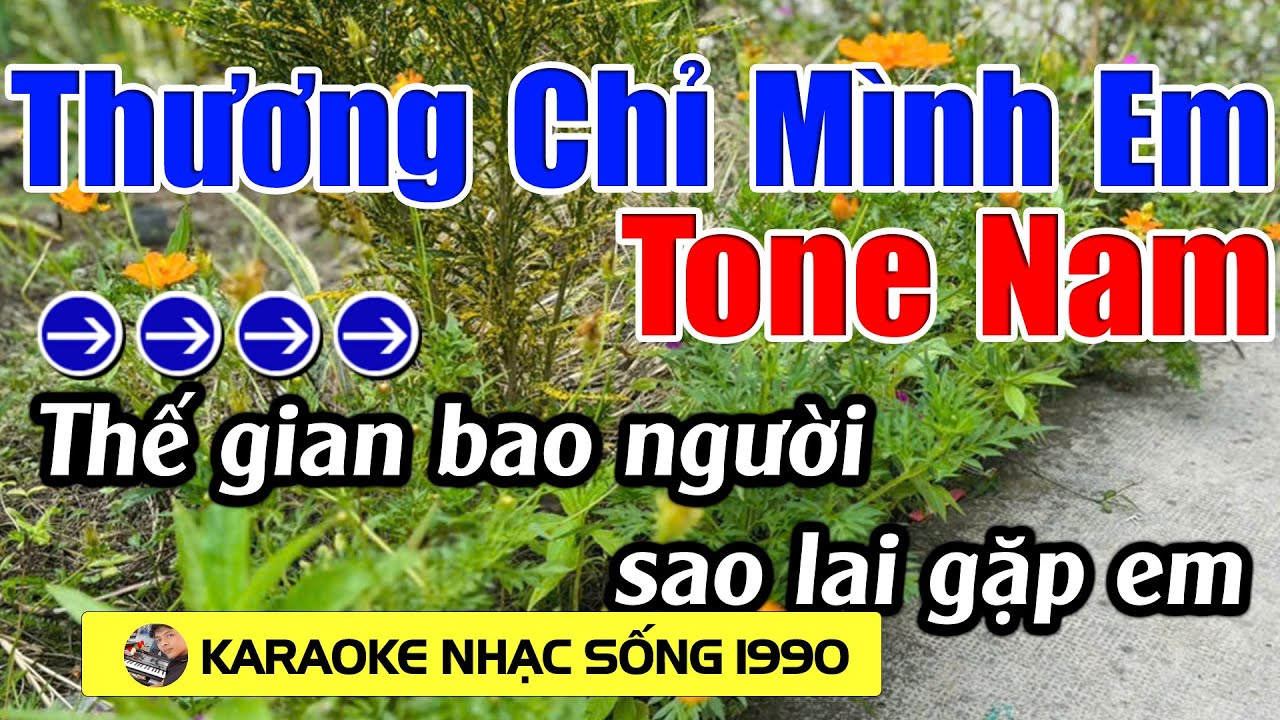 Thương Chỉ Mình Em - Karaoke Tone Nam - Karaoke Nhạc Sống 1990 - Beat Mới