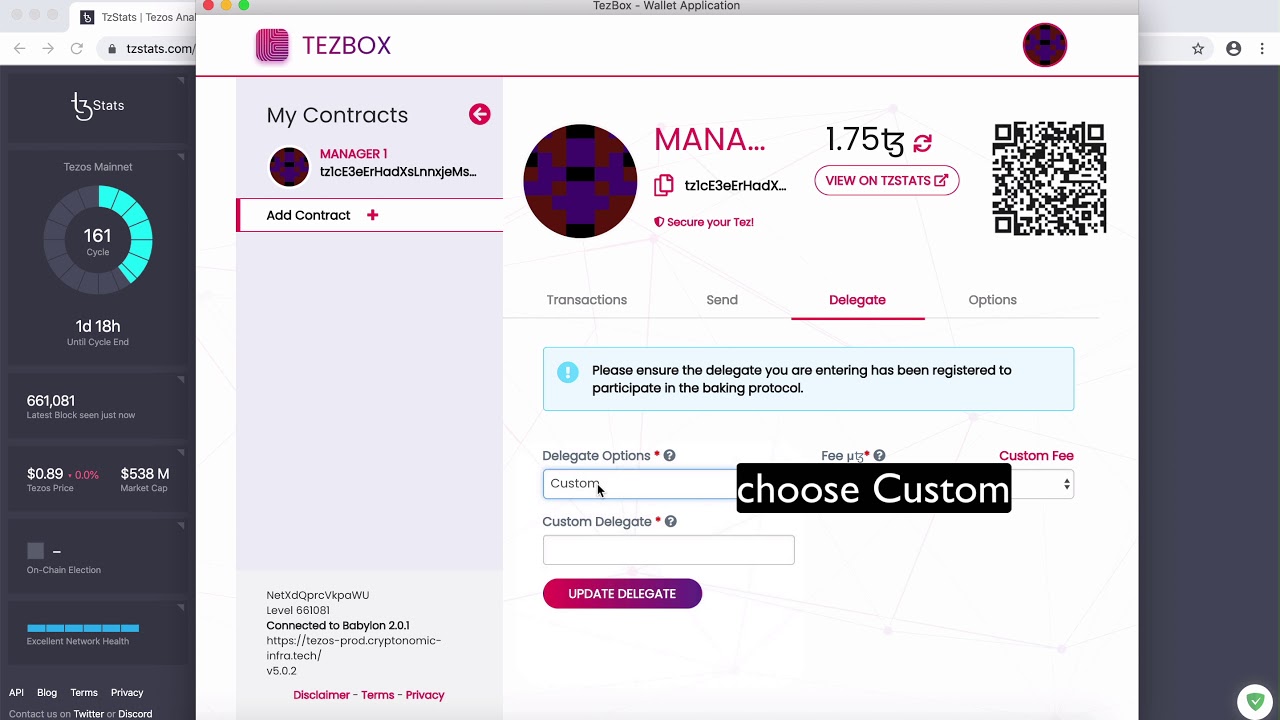 23.10.19 Updated version how to Delegate Tezos with TezBox Wallet