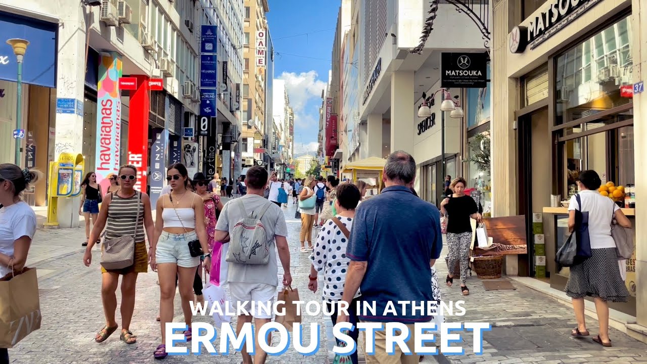 Ermou Street | Athens | The Greek Capital's Main Shopping Street | 4K HDR