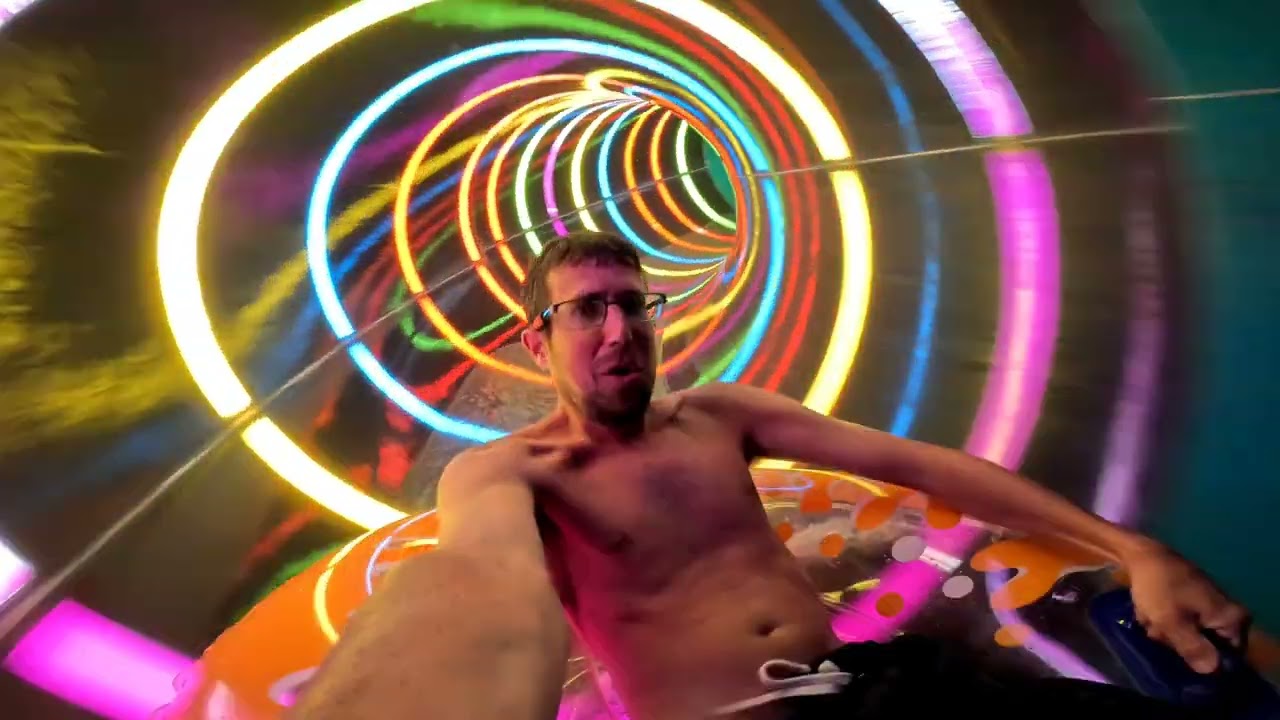 going down Tropical Plunge water slide backwards at Soak City (Kings Island) (September 2nd, 2023)