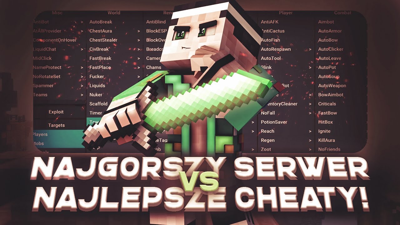 NAJLEPSZE CHEATY vs NAJGORSZY SERWER W MINECRAFT!