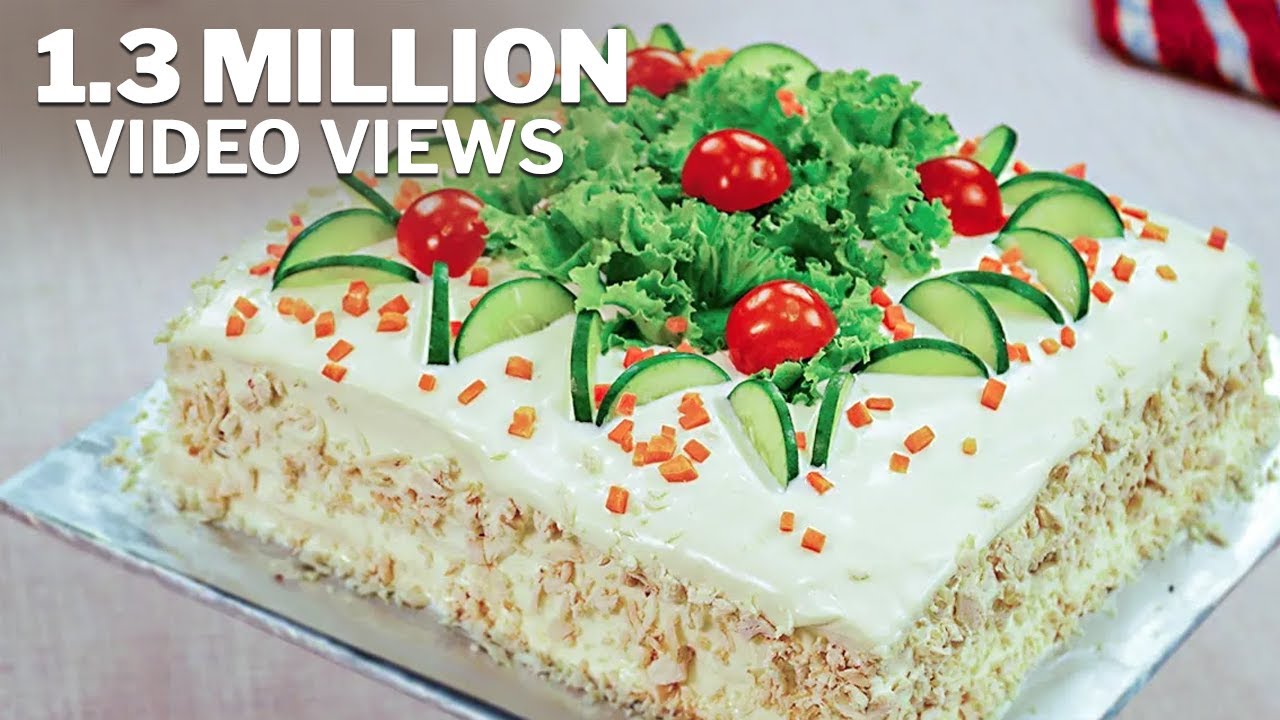 Chicken Mayo Sandwich Cake Recipe by SooperChef