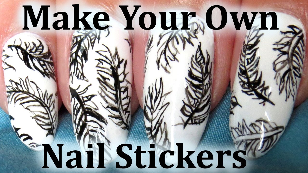 Easy Sharpie Feather Nail Art - DIY Nail Stickers