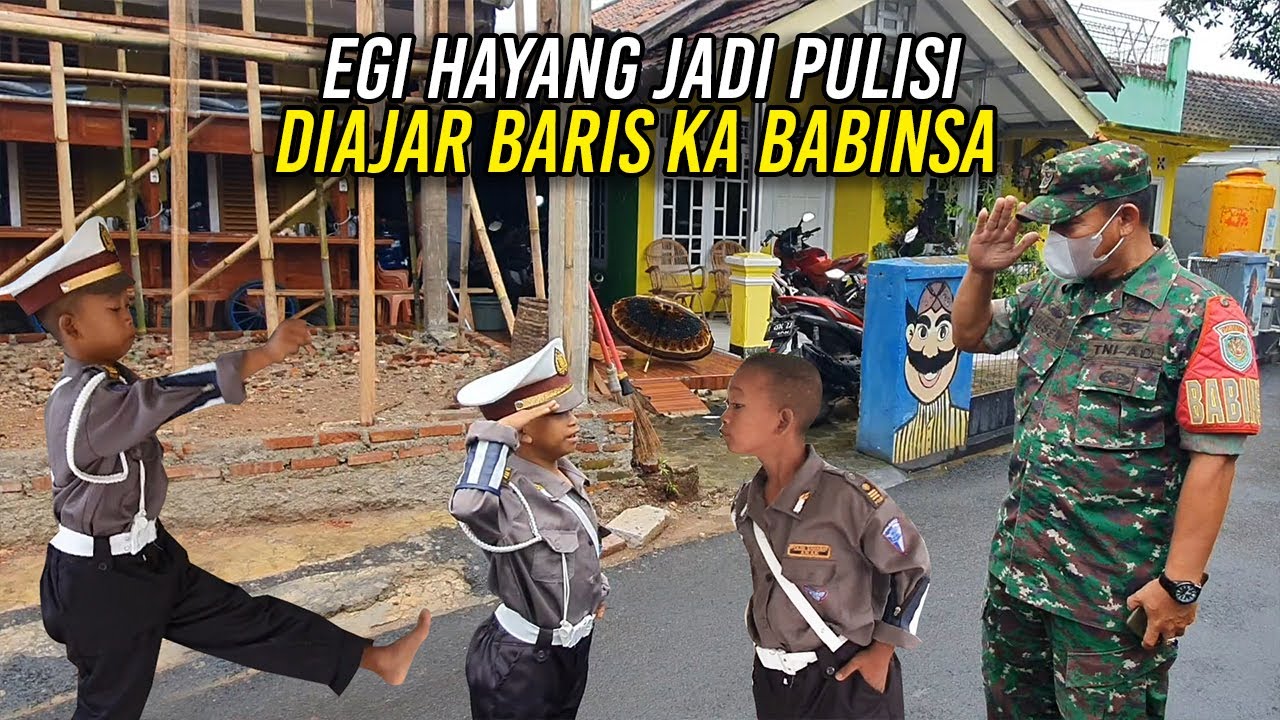 LUCUNYA EGI LATIHAN PBB OLEH BABINSA | PAKE BAJU POLISI CILIK