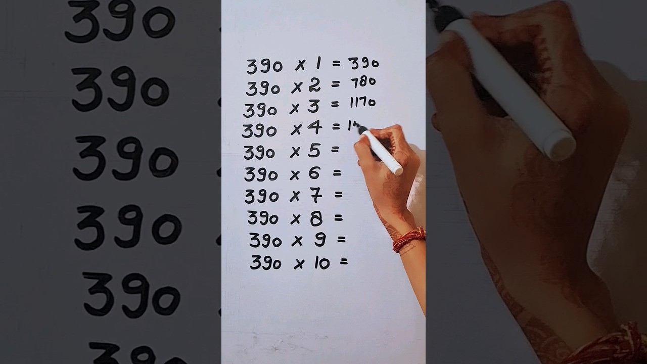 Write the Table of 390 in 16 second only..#maths #mathshack #mathstricks @study_care0
