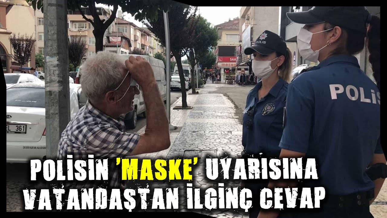 Denetimde Yağmuru Bahane Ederek Maskeyi Çenesine Taktı