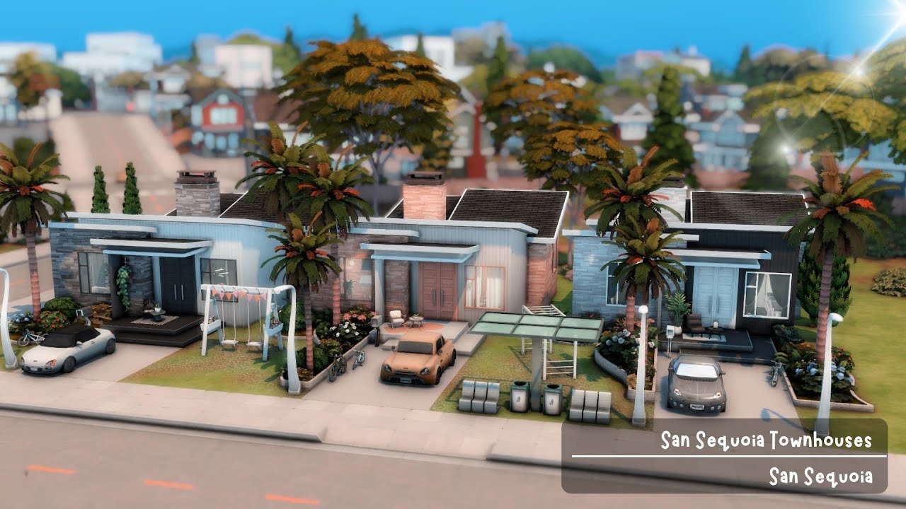 San Sequoia Townhouses | The Sims 4 | Stop Motion Build | No CC