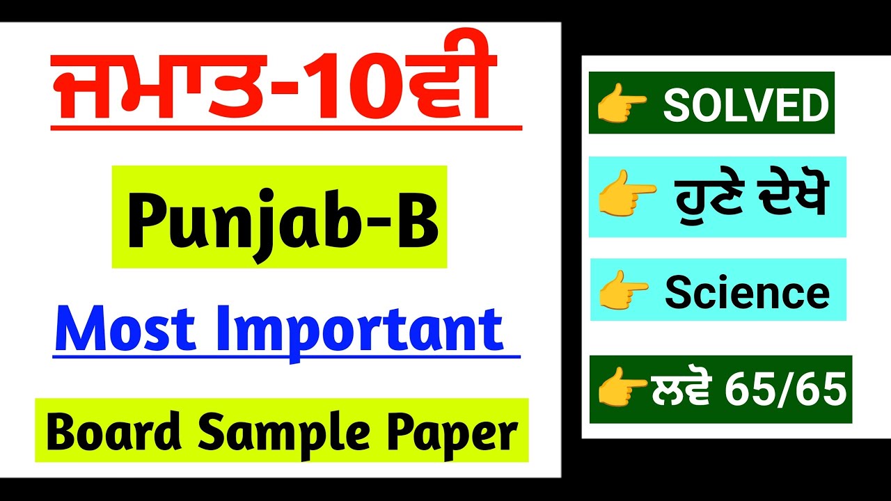 Pseb 10th Punjabi B Paper 2025 | Final 2025 | 10th class punjabi b Final paper 2025 | Solved #pseb