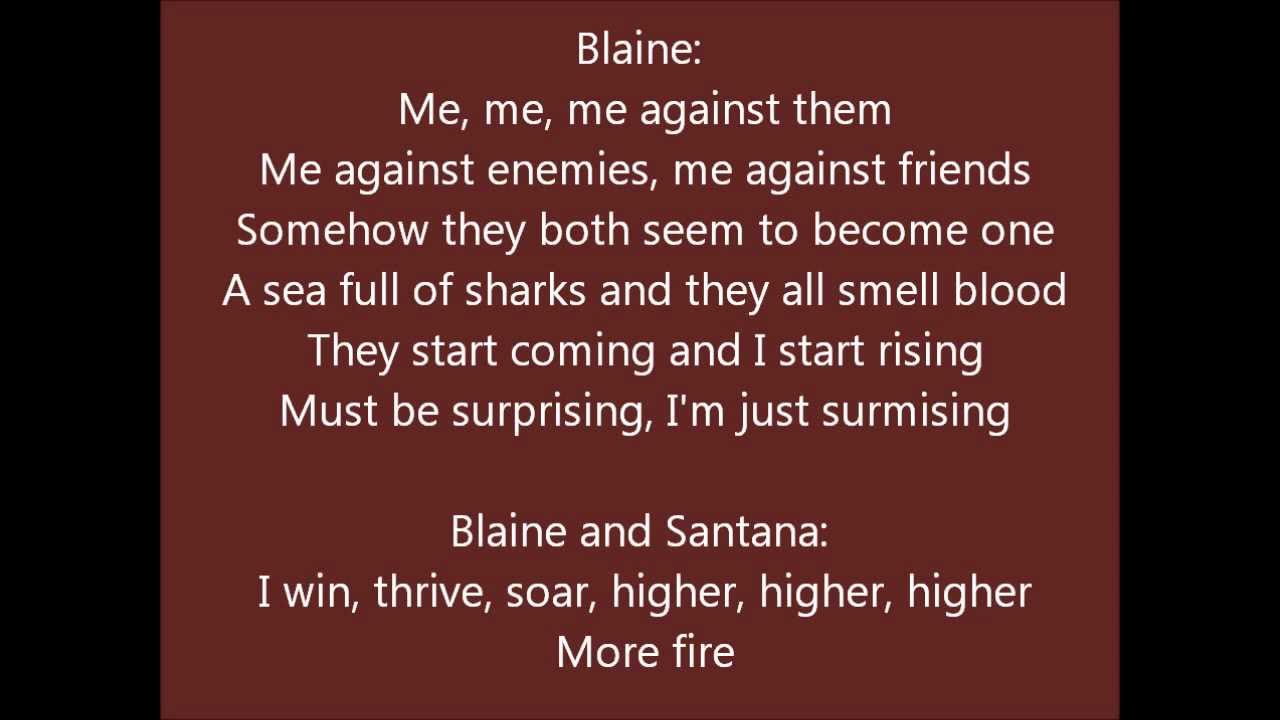 Glee - Fly/I believe I can fly - lyrics