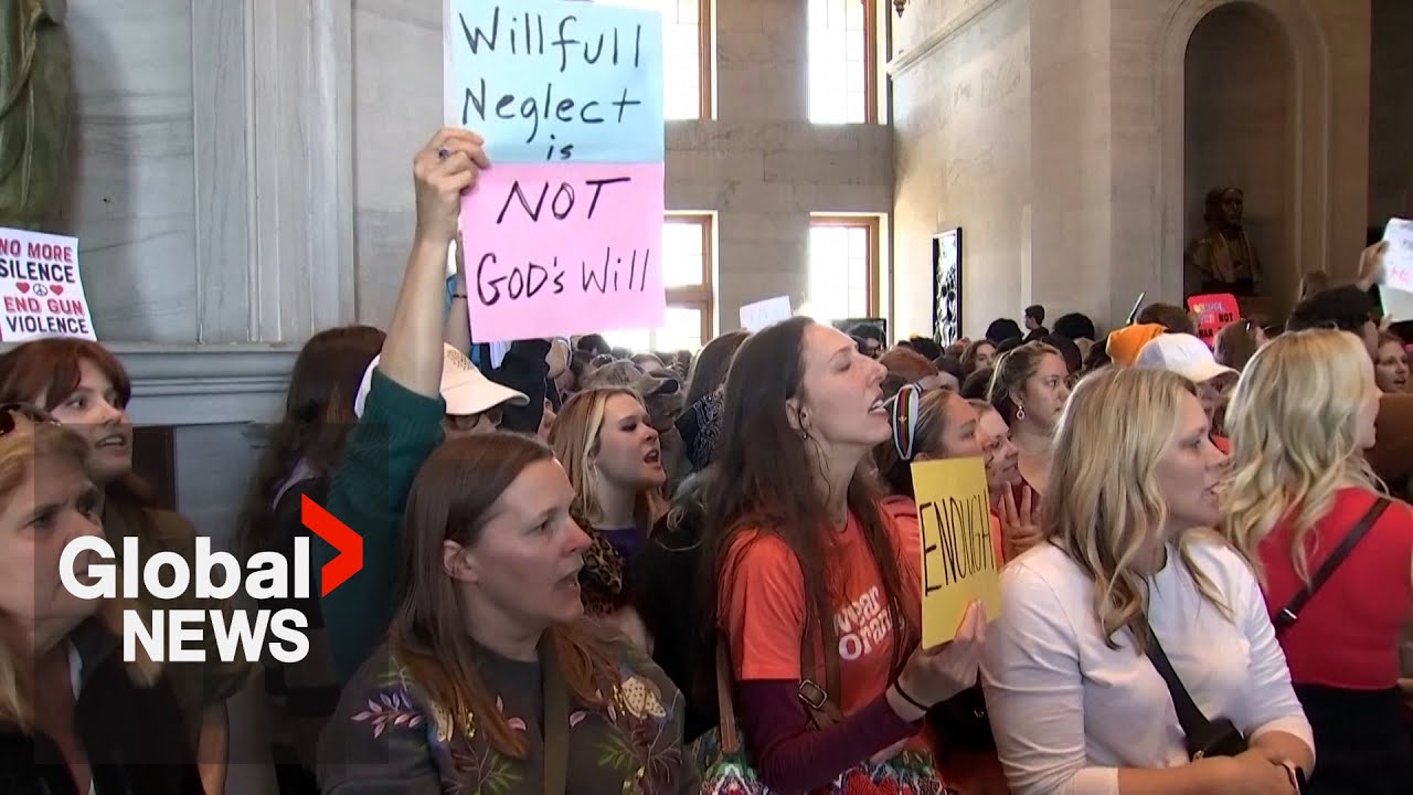 “Scared of getting shot”: Protesters fill Tennessee Capitol building after Nashville school shooting