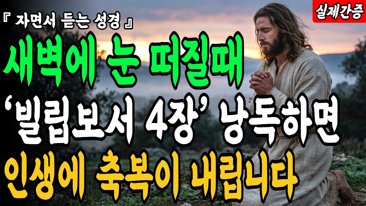 아침에 일어나자마자 빌립보서 4장을 낭독하세요! 인생이 바뀌는 축복과 기적의 말씀 | 기도응답 | 기독교말씀 | 성경말씀
