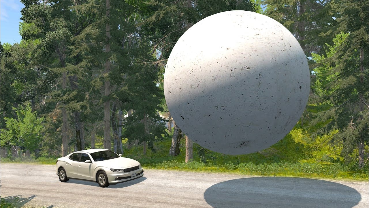 1000 ton ball vs cars #1 &ndash; BeamNG.Drive