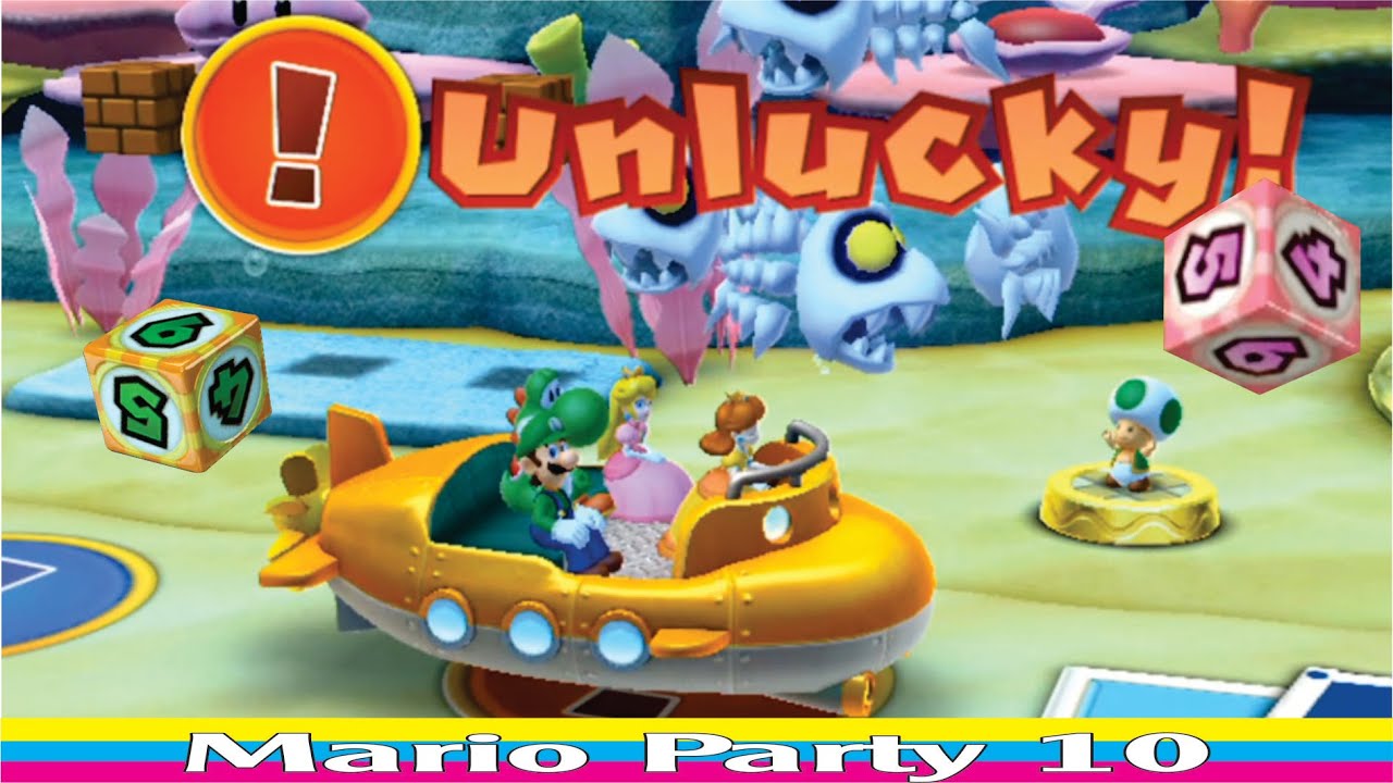 Mario Party 10 - Daisy vs Peach vs Yoshi vs Luigi - Whimsical Waters (Penguins Gaming)