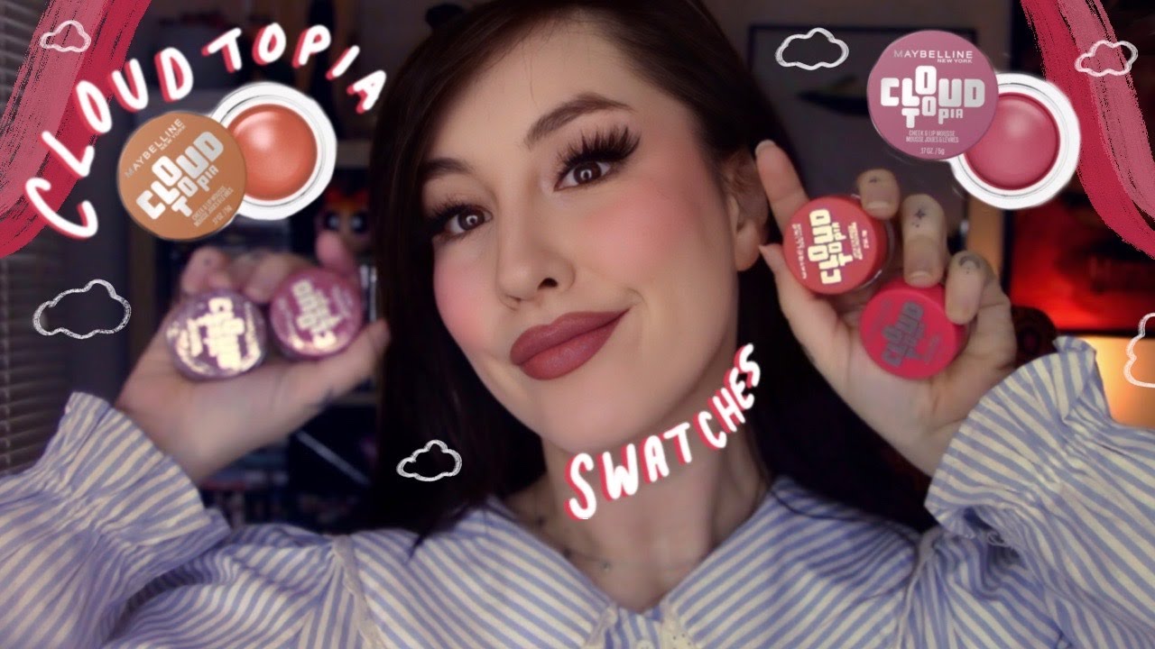 Образцы румян и помады Maybelline New York Cloudtopia Long Lasting Cheek & Lip Mousse Blush! Нови...