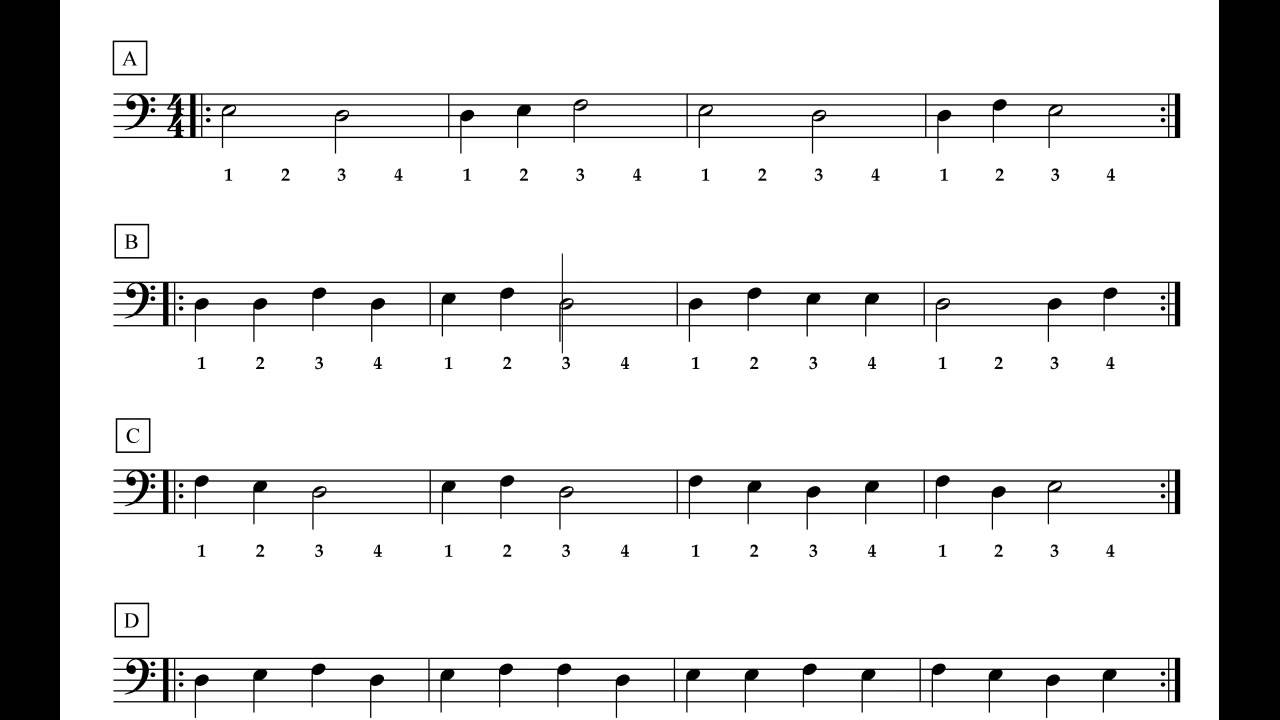 Sightreading for electric bass - Exercise #3
