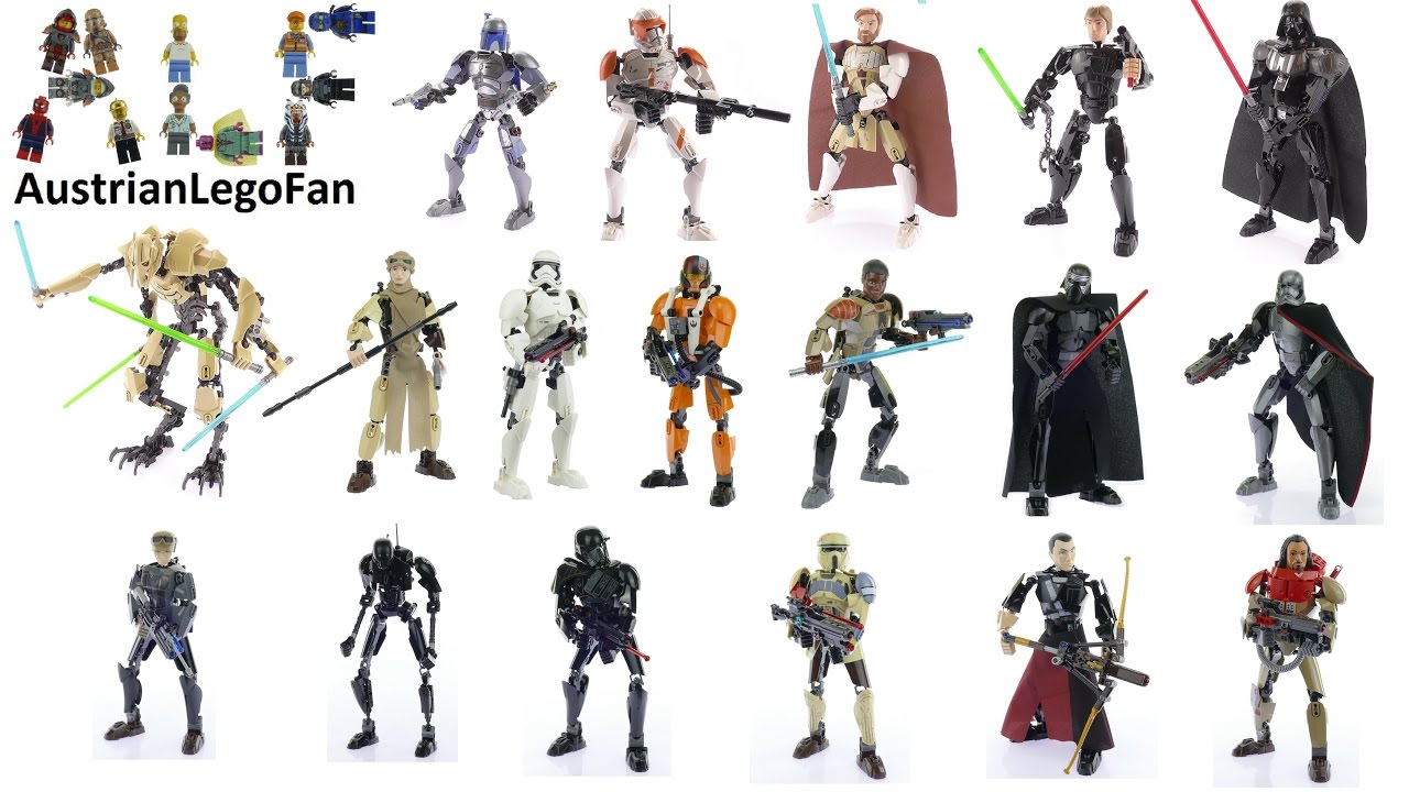 All Lego Star Wars Buildable Figures - Complete Collection - Lego Speed Build Review