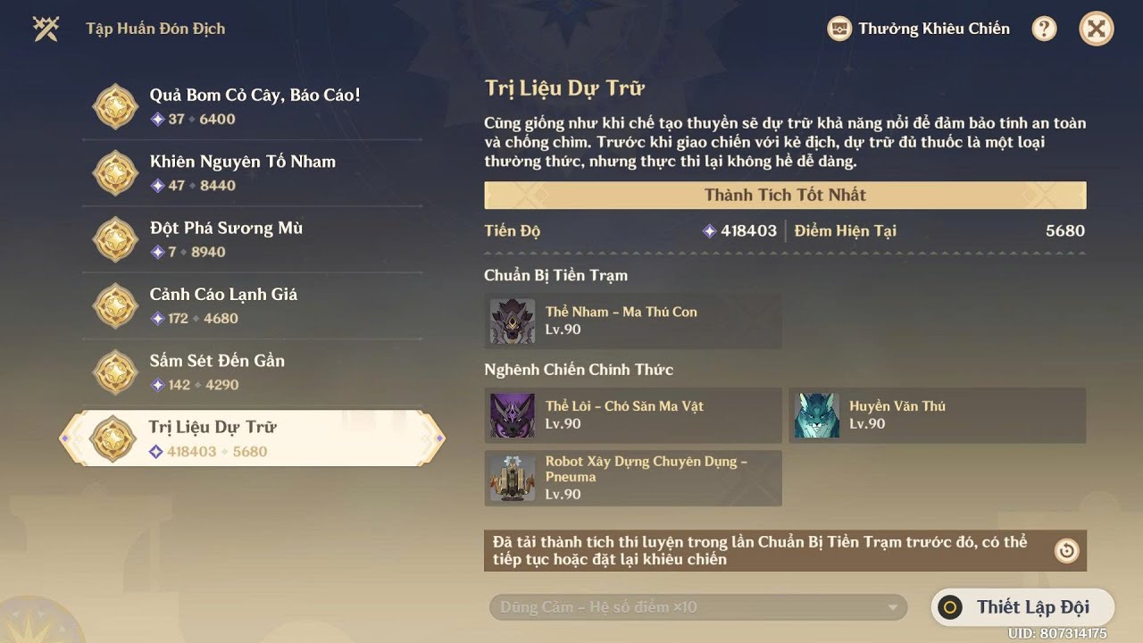 Genshin Impact : Tập Huấn Đón Địch Màn Cuối