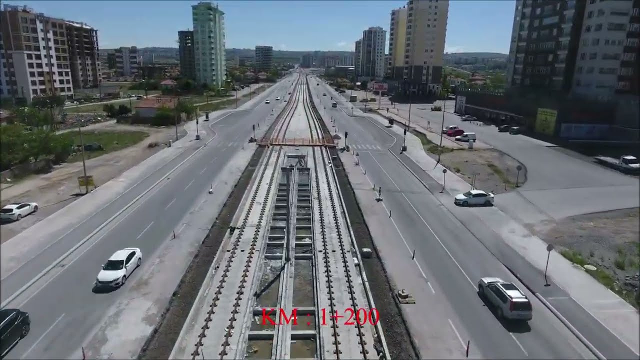 Kayseri Talas Mevlana - Furkan Doğan Hattı Tramvay İnşaatı Drone Çekimi