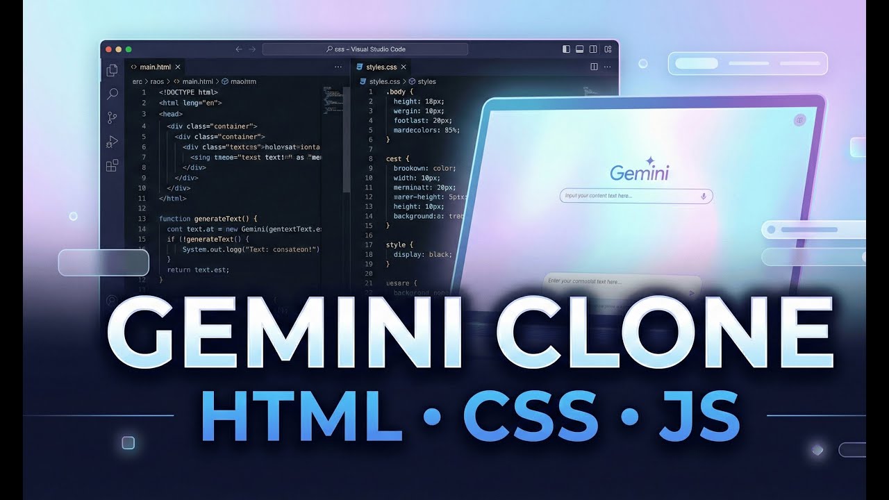 Google Gemini AI Clone &ndash; Full Working Chatbot Using HTML, CSS & JavaScript | Complete Tutorial