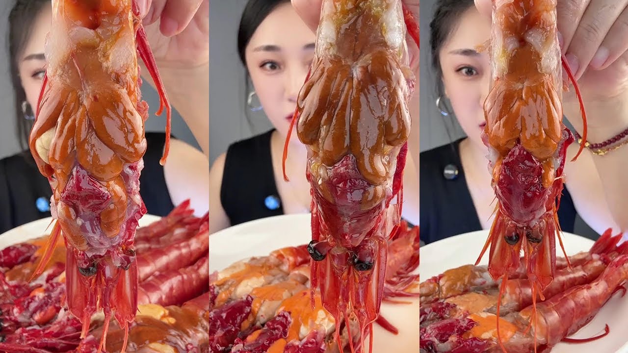【Yummy】Carabinero prawn🦐🦐#mukbang#asmr#Seafood
