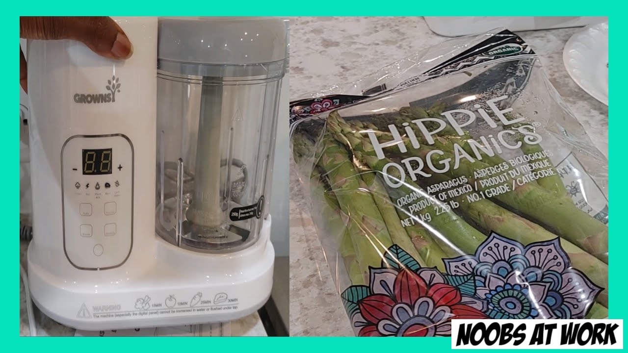 How To : Asparagus Stage 1 Puree - Baby Food from Scratch, Using the Grownsy Baby food Processor