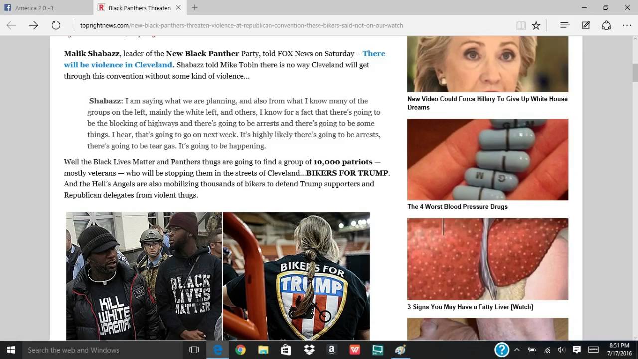 10,000 Hells Angels and Assorted Bikers for Trump Arriving at RNC WITH VIDEO